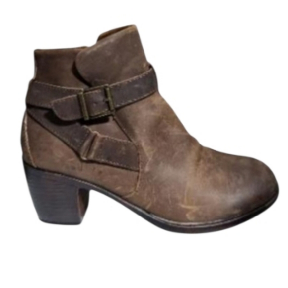 b.o.c Born Distress Leather Cognac Ankle Boot Brown Gray Western Women 8 Faywood - Picture 9 of 9